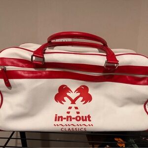 IN N OUT Classics Red and White Duffel Bag RARE